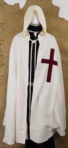 Medieval Knight Cloak & Tunic Templar Hooded Cap Crusader Cloak/Tunic Costumes Cosplay SCA (S-6XL) in Saudi Arabia