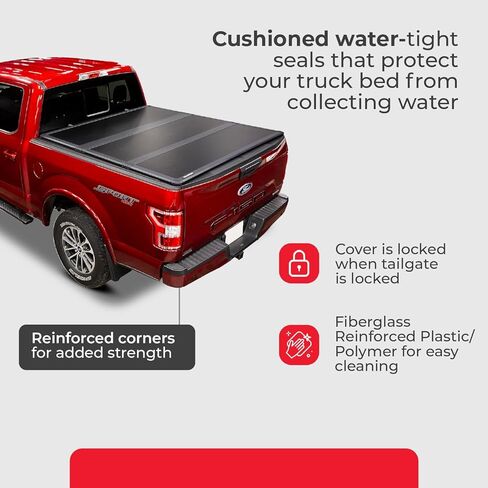 لير فولديتوب | يناسب 2014-2018 GM Chevy Silverado/GMC Sierra 1500 مع سرير 5.8 قدم | غطاء تونيو صلب، رباعي الطي، منخفض المستوى in Kuwait