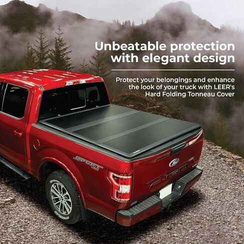 لير فولديتوب | يناسب 2014-2018 GM Chevy Silverado/GMC Sierra 1500 مع سرير 5.8 قدم | غطاء تونيو صلب، رباعي الطي، منخفض المستوى in Kuwait