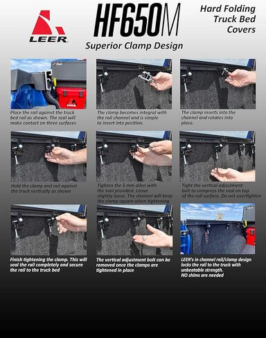 لير فولديتوب | يناسب 2014-2018 GM Chevy Silverado/GMC Sierra 1500 مع سرير 5.8 قدم | غطاء تونيو صلب، رباعي الطي، منخفض المستوى in Kuwait