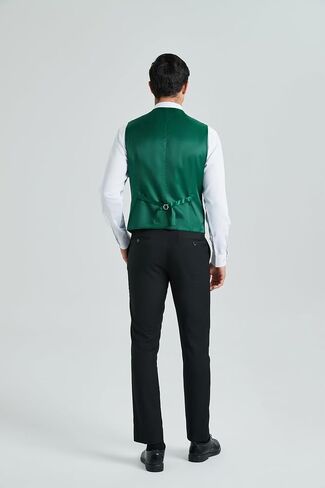 HISDERN Mens Suit Vest Business Formal Dress Vests for Men Solid Color Casual Wedding Tuxedo Party Waistcoat in Saudi Arabia