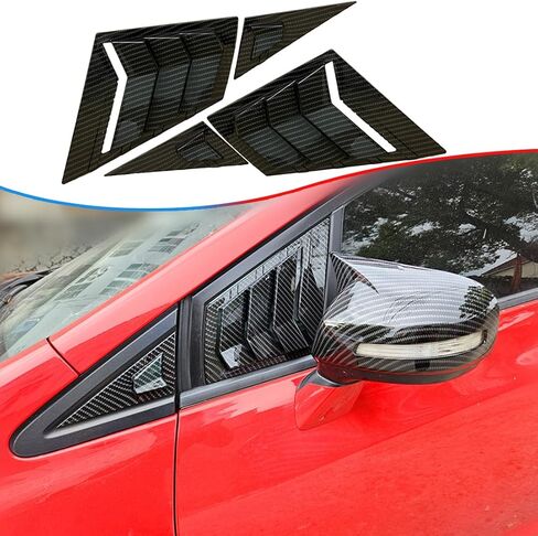 فتحات نافذة جانبية أمامية، قطعتان من ستائر غطاء فتحة التهوية لسيارة Honda Civic 9th Gen 2012 2013 2014 2015 - ملحقات ديكور رياضية من ألياف الكربون ABS in Saudi Arabia