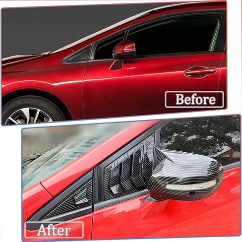 فتحات نافذة جانبية أمامية، قطعتان من ستائر غطاء فتحة التهوية لسيارة Honda Civic 9th Gen 2012 2013 2014 2015 - ملحقات ديكور رياضية من ألياف الكربون ABS in Saudi Arabia