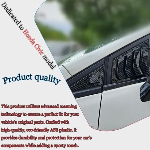 فتحات نافذة جانبية أمامية، قطعتان من ستائر غطاء فتحة التهوية لسيارة Honda Civic 9th Gen 2012 2013 2014 2015 - ملحقات ديكور رياضية من ألياف الكربون ABS in Saudi Arabia