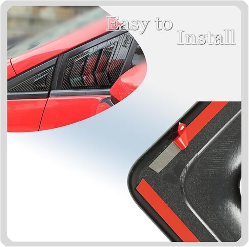 فتحات نافذة جانبية أمامية، قطعتان من ستائر غطاء فتحة التهوية لسيارة Honda Civic 9th Gen 2012 2013 2014 2015 - ملحقات ديكور رياضية من ألياف الكربون ABS in Saudi Arabia