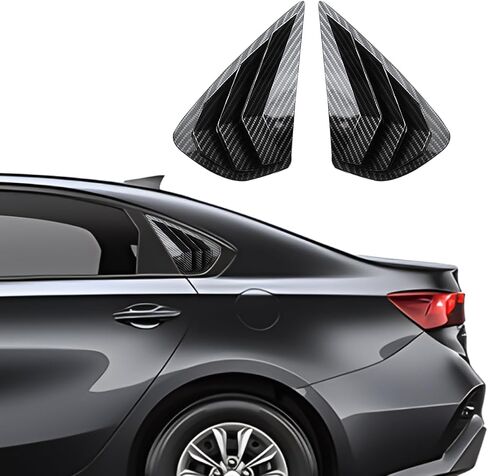 for Kia Forte 2024 2023 2022 2021 2020 2019 Window Louvers Rear Side Window Louvers Air Vent Scoop Shades Cover Blinds Trim Exterior Accessories 2PCS(Carbon Fiber) in Saudi Arabia