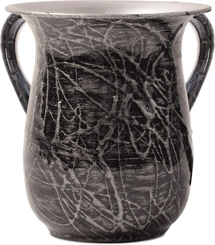 Stainless Steel Washing Cup - Marbleized Black and Copper Netilat Yadayim Cup - Rust, Break and Crack Proof Negel Vasser Cup - Judaica Gifts for Home in Saudi Arabia