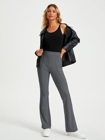 EFAN Womens Work Business Casual Flare Leggings Pants Comfort Office High Waisted Slacks Pants with Pockets 2024 in Saudi Arabia