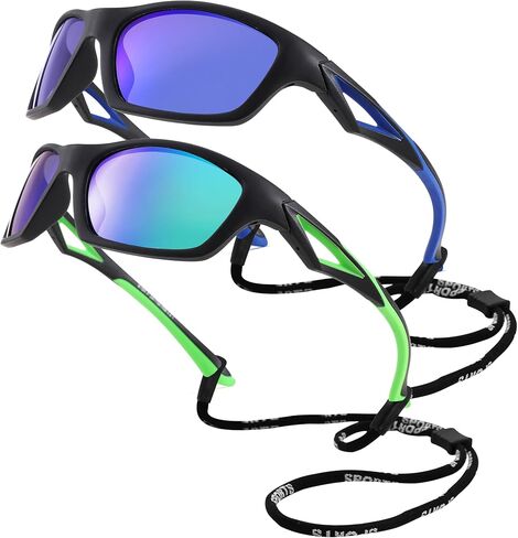 Kids Youth Baseball Sunglasses – Unbreakable Flexible Polarized Sports Sunglasses with Strap for Boys Girls Age 2-10 in Saudi Arabia