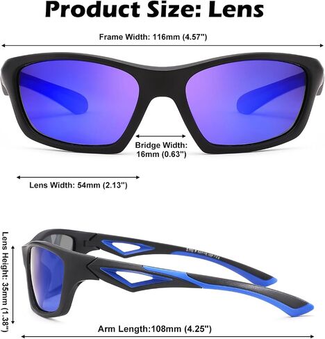 Kids Youth Baseball Sunglasses – Unbreakable Flexible Polarized Sports Sunglasses with Strap for Boys Girls Age 2-10 in Saudi Arabia
