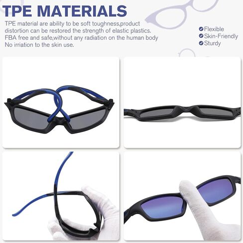 Kids Youth Baseball Sunglasses – Unbreakable Flexible Polarized Sports Sunglasses with Strap for Boys Girls Age 2-10 in Saudi Arabia