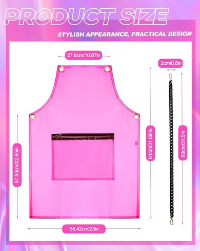 2 Pcs Clear Apron Transparent Apron for Hair Stylist Waterproof Hair Salon Work Apron with Pocket for Barber Nail in Saudi Arabia