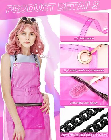 2 Pcs Clear Apron Transparent Apron for Hair Stylist Waterproof Hair Salon Work Apron with Pocket for Barber Nail in Saudi Arabia