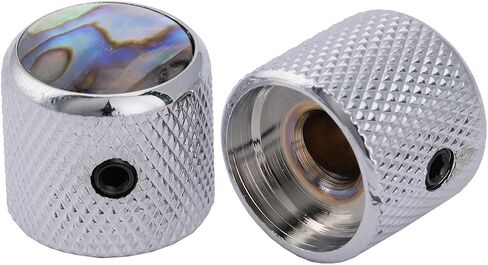 Musiclily Pro 6mm Steel Abalone Top Telecaster Dome Knobs with Set Screw for Tele Electric Guitar or Precision Bass, Black (Set of 2) in Saudi Arabia