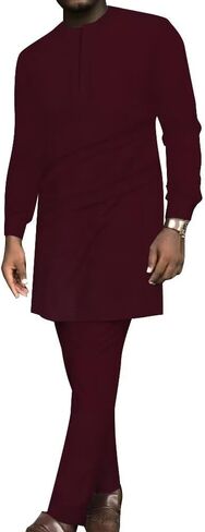 African Mens Clothes Sets Long Sleeve African Shirts and Pants 2 Piece Set Dashiki Outfits Patchwork African Attire in Saudi Arabia