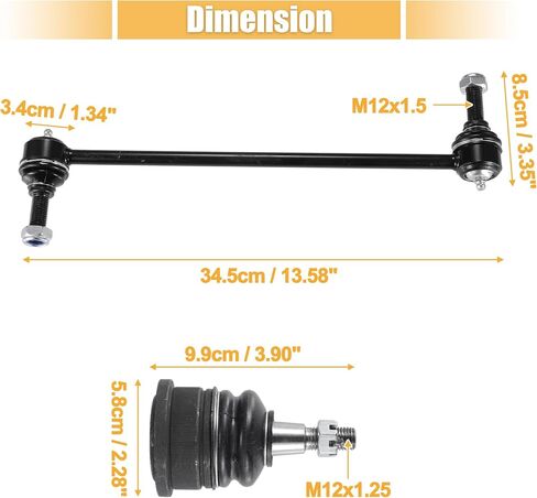 X AUTOHAUX 4 Pcs Front Sway Bar Links Lower Ball Joints for Dodge Grand Caravan 2008-2018 for Chrysler Town Country for Ram C/V for VW Routan No.K500082/K7258 Suspension Stabilizer Bar Links in Saudi Arabia