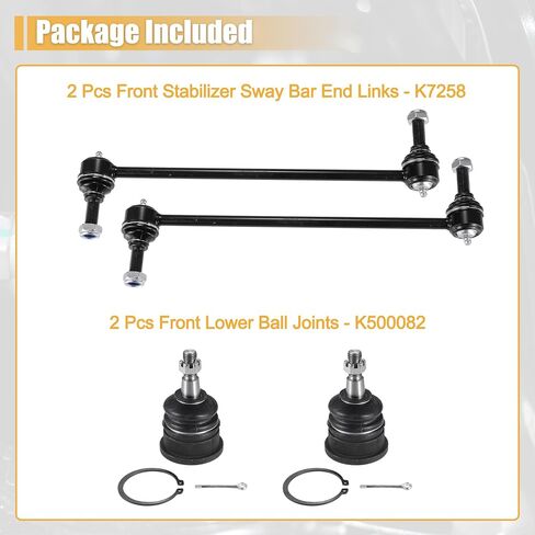 X AUTOHAUX 4 Pcs Front Sway Bar Links Lower Ball Joints for Dodge Grand Caravan 2008-2018 for Chrysler Town Country for Ram C/V for VW Routan No.K500082/K7258 Suspension Stabilizer Bar Links in Saudi Arabia