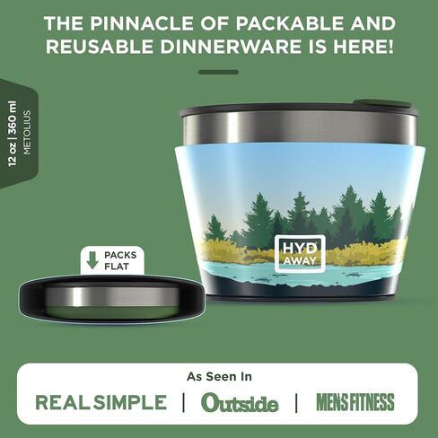 HYDAWAY 1.5-Cup Collapsible Insulated Bowl with Lid | BPA-Free, Leak-Resistant, and Ultra-Compact for Travel, Camping & Everyday Meals in Kuwait