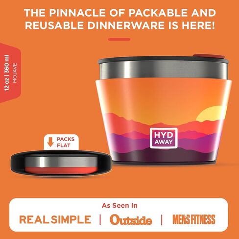 HYDAWAY 1.5-Cup Collapsible Insulated Bowl with Lid | BPA-Free, Leak-Resistant, and Ultra-Compact for Travel, Camping & Everyday Meals in Kuwait