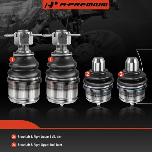 A-Premium Set of 4, Front Upper & Lower Ball Joints Kit, Compatible with Ford E-150, E-250 (Econoline), E-350 Econoline (Club Wagon), E-350 Super Duty, E-450 Econoline Super Duty, E-450 Super Duty in Saudi Arabia