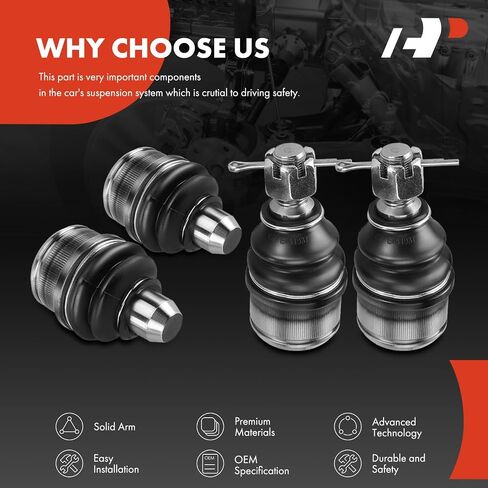 A-Premium Set of 4, Front Upper & Lower Ball Joints Kit, Compatible with Ford E-150, E-250 (Econoline), E-350 Econoline (Club Wagon), E-350 Super Duty, E-450 Econoline Super Duty, E-450 Super Duty in Saudi Arabia