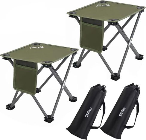 Roptat 2 Pack Camping Stool,Portable Folding Compact Lightweight Stool Seat for Camping Fishing Hiking Gardening Outdoor Walking Backpacking Travelling and Beach with Carry Bag in Kuwait