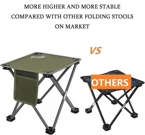 Roptat 2 Pack Camping Stool,Portable Folding Compact Lightweight Stool Seat for Camping Fishing Hiking Gardening Outdoor Walking Backpacking Travelling and Beach with Carry Bag in Kuwait