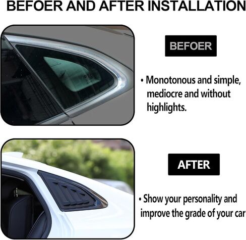 Window Louvers for Chevy Malibu 2016 2017 2018 2019 2020 2021 2022 2023 2024 Rear Side Window Louvers Side Window Scoop Covers Vent Auto Exterior Decoration Accessories (Matte Black) in Saudi Arabia