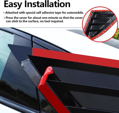 Window Louvers for Chevy Malibu 2016 2017 2018 2019 2020 2021 2022 2023 2024 Rear Side Window Louvers Side Window Scoop Covers Vent Auto Exterior Decoration Accessories (Matte Black) in Saudi Arabia