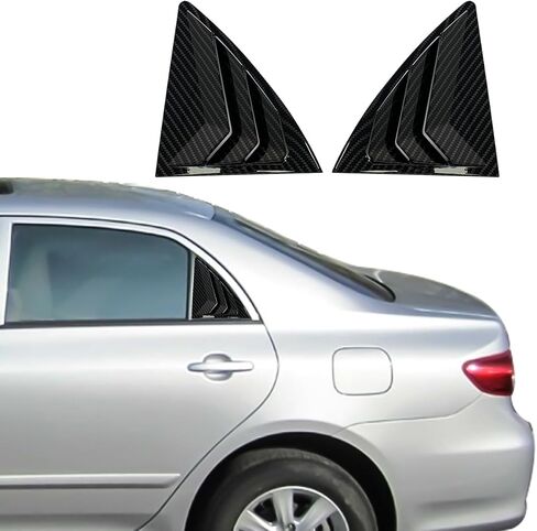 for Toyota Corolla GL GLI XLI 2009 2010 2011 2012 2013 Window Louvers Rear Side Window Louvers Air Vent Scoop Shades Cover Blinds Trim Exterior Accessories 2PCS(Carbon Fiber) in Saudi Arabia