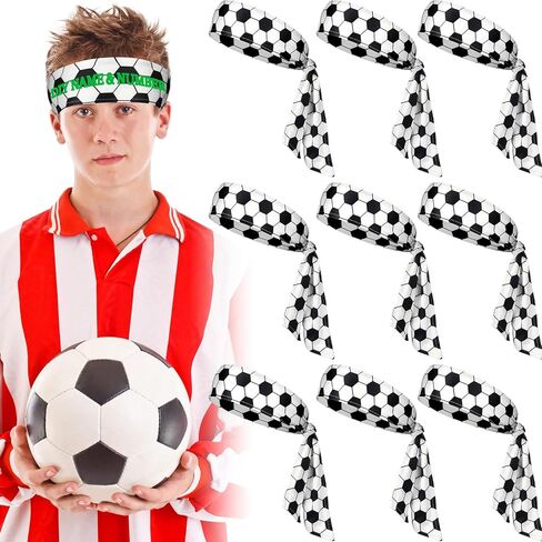 12 قطعة من عصابة الرأس المطبوعة لكرة القدم، عصابة رأس رياضية ذات طابع جاف، عصابة رأس رياضية للجنسين، عصابة رأس رياضية لمدرب فريق كرة القدم هدية للحفلات الرياضية in Kuwait
