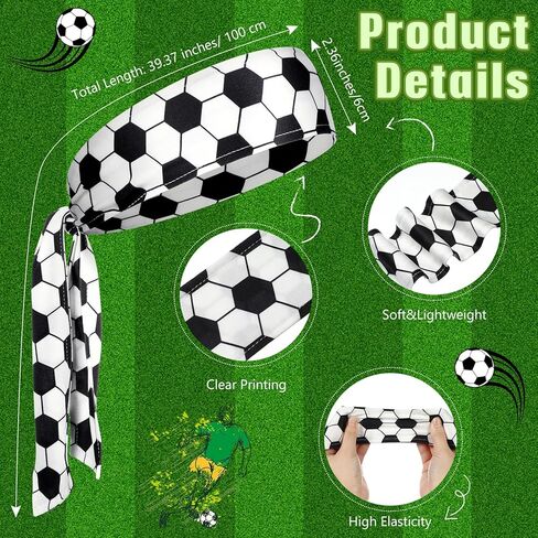 12 قطعة من عصابة الرأس المطبوعة لكرة القدم، عصابة رأس رياضية ذات طابع جاف، عصابة رأس رياضية للجنسين، عصابة رأس رياضية لمدرب فريق كرة القدم هدية للحفلات الرياضية in Kuwait