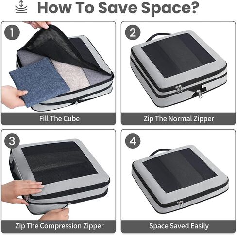 8 مجموعات من مكعبات التعبئة المضغوطة لحقائب السفر، تصميم مفتوح ومرئي بالكامل، مجموعة حقائب تنظيم الأمتعة للحمل، هدايا السفر الأساسية للنساء مع حقيبة غسيل وحقيبة أحذية باللون الوردي in Saudi Arabia