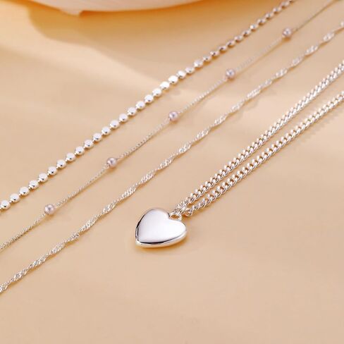 Pearl Necklace for Women,Dainty Layered Gold/Silver Necklaces for Women Pearl Necklaces Pendant Stackable Choker Necklaces Pearl Chain Jewelry Set Trendy Necklace in Kuwait