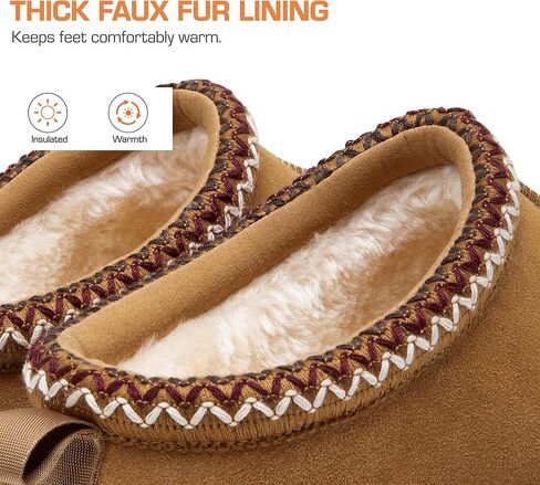 DREAM PAIRS Men's Fuzzy Cozy Slippers Genuine Suede Indoor Outdoor Home Comfy Winter Cute Warm Memory Foam Furry Shoes in Saudi Arabia