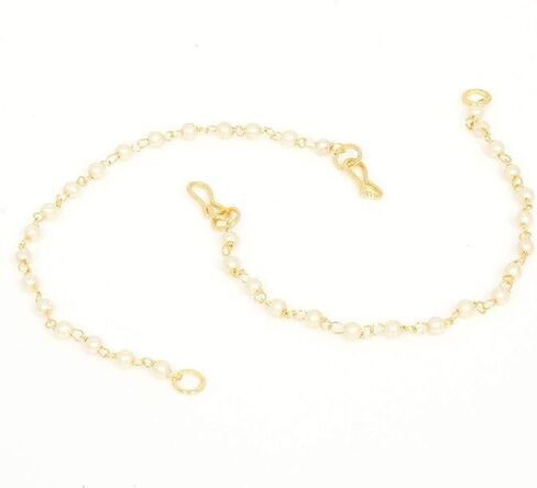 DAMANI Indian Style Gold Plated with Pearl Light Weight Kaan Chain Pair for Heavy Earrings in Saudi Arabia