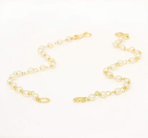 DAMANI Indian Style Gold Plated with Pearl Light Weight Kaan Chain Pair for Heavy Earrings in Saudi Arabia