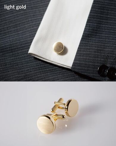 [TAVARAT] Cufflinks for Men classic round shape Black Silver Light Gold Tps-177 in Saudi Arabia