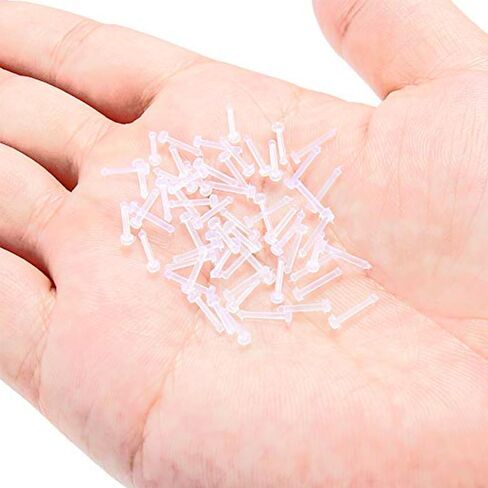 15 قطعة-B مثبتات ثقب شفافة للجراحة Bioflex حلقات الأنف حلقات البطن الحاجز الحاجب الشفاه الغضروف الزنمة القرط التجنيب شريط صناعي البلاستيك ثقب المجوهرات مجموعة in Kuwait