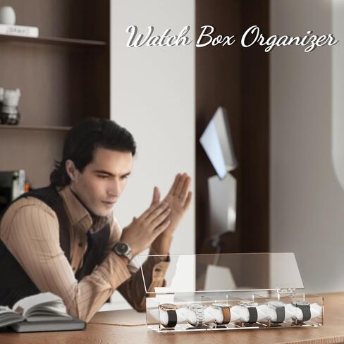 Elegant Watch Box Organizer For Man, Watch Case for Men Women with 6 Slots, Premium Acrylic Watch Holder and Watch Box,Perfect for Display and Storage in Saudi Arabia