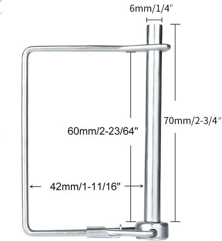 20 PCS Square Pto Pin Shaft Locking Pin 1/4 pin Hitch pin Wire Lock Pin Safety Coupler Pin 1/4" x 2-3/4"for PTO,Farm,Lawn,Hitches,and Garden in Kuwait