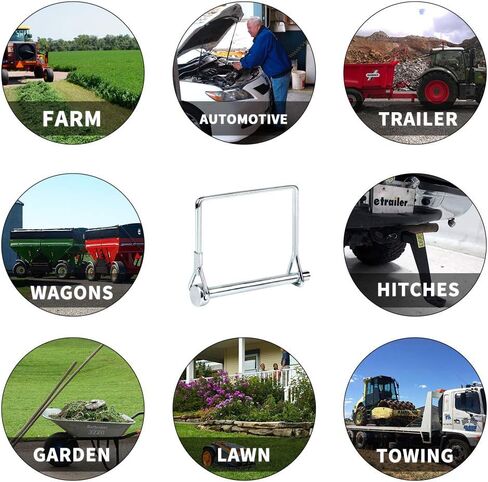 20 PCS Square Pto Pin Shaft Locking Pin 1/4 pin Hitch pin Wire Lock Pin Safety Coupler Pin 1/4" x 2-3/4"for PTO,Farm,Lawn,Hitches,and Garden in Kuwait