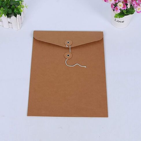 VANRA Kraft String File Folder، مغلف ملف مشروع، سترة، منظم رسائل، منظم مسطح بدون توسيع A4 (بني كرافت، حزمة من 5) in Kuwait