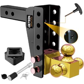 Adjustable Trailer Hitch Fits 2'' Receiver,6-Inch Drop/Rise