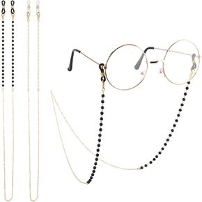 Sibba Eye Glasses Strap Chain 2 PCS Eyeglasses Grip Holders Clasp Hold Neck Goth Necklace Lanyard Sunglasses Reading Eyewear