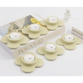 مجموعة حامل شموع Tealight مكونة من 6، حوامل شموع نذرية ملونة من السيراميك، حامل شموع أضواء الشاي لديكور المنزل، الزفاف، عيد الميلاد، الحفلات، قطع مركزية للطاولة in Kuwait
