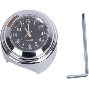 7/8" Motorcycle Chrome Handlebar Black Dial Clock for Yamaha Suzuki Kawasaki