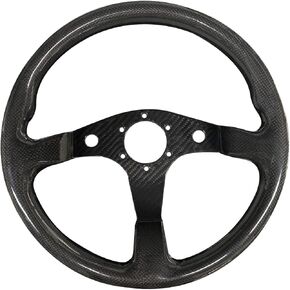 Universal 14 in Carbon Fiber Racing Steering Wheel JDM 350mm Flat Bottom Black Steering Wheel