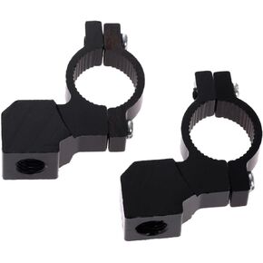 Mtsooning Motorcycle 10mm/ 7/8" Mirror Mount Clamp, 2PCS Handlebar Rearview Mirror Adapter, Black Aluminum Universal Bike mirror Holder