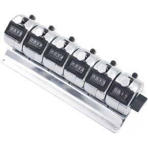 GOGO 6-Unit Counter, Mechanical Tally Meter, Chrome Plated Multiple-unit Desktop Tally Counter for Event, People, Inventory